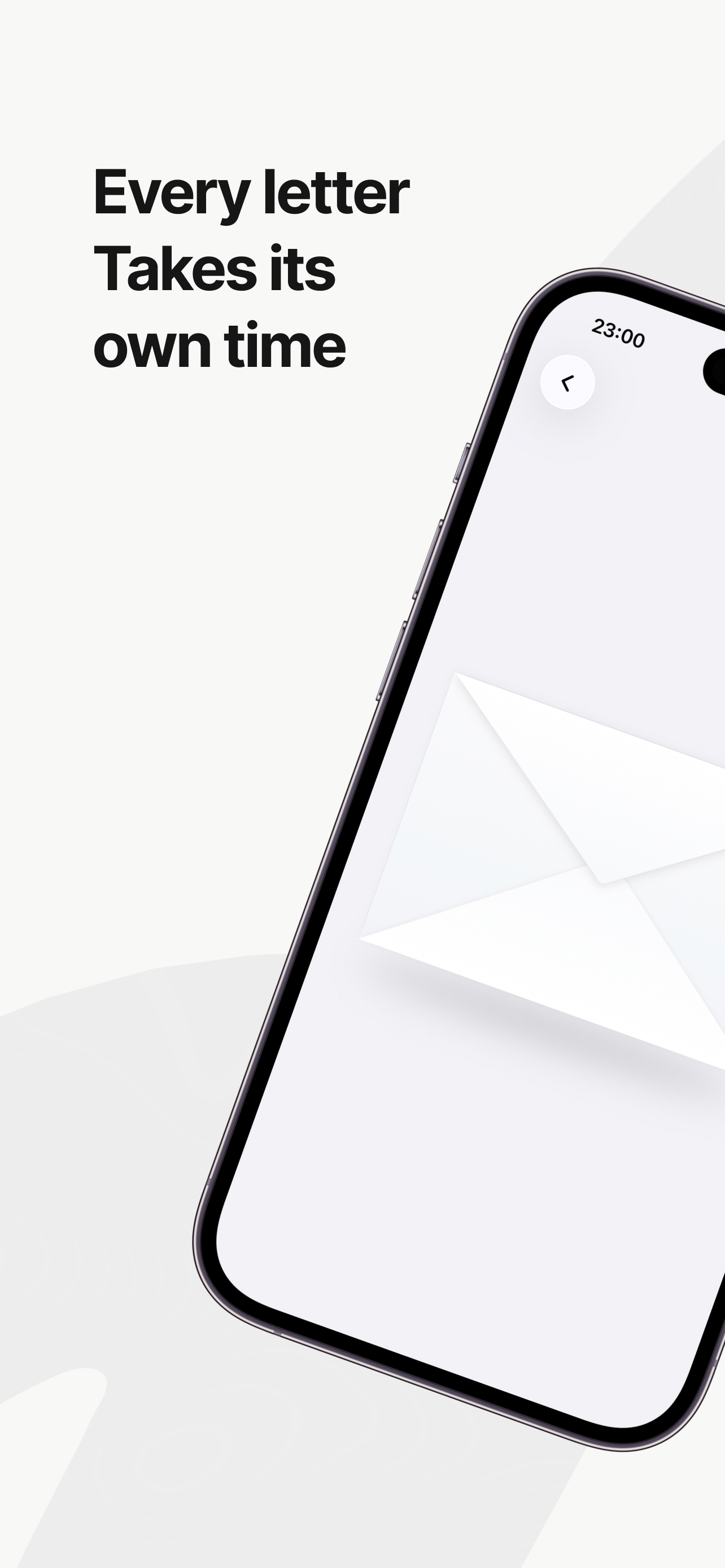 Inks letter envelope screen for completing and saving a letter
